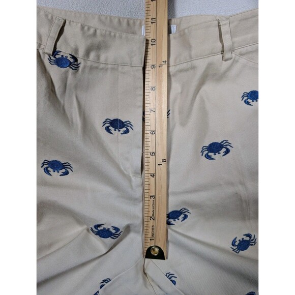 Lilly Pulitzer Embroidered Crab Khaki Chino Pants 10 Preppy Coastal Classic Crop - Picture 8 of 8
